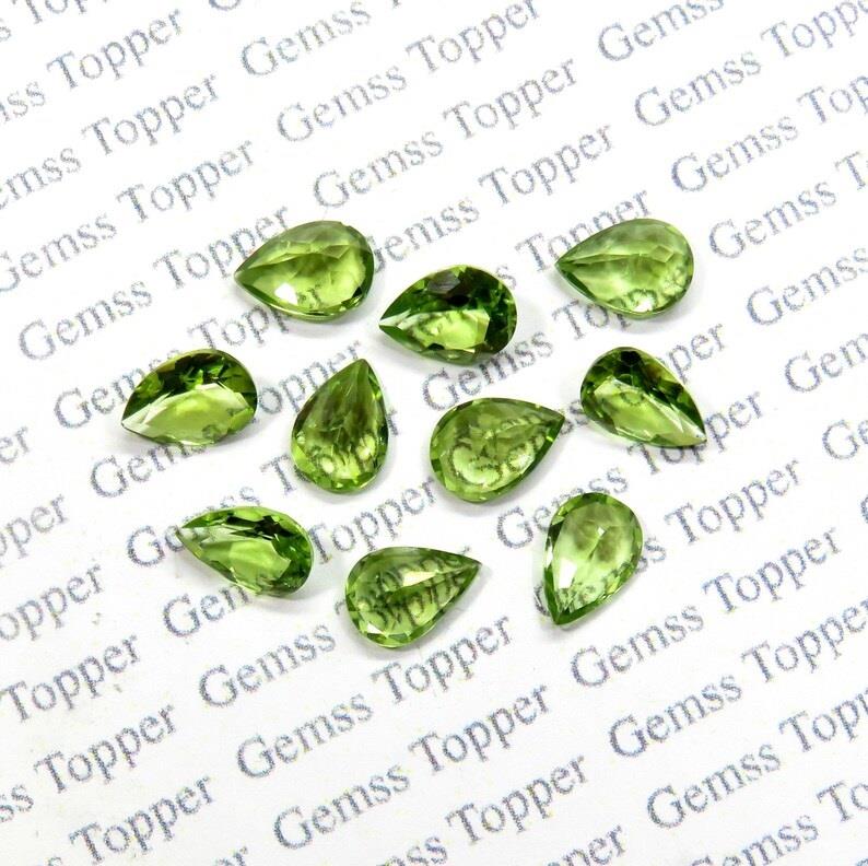Peridot 6x9 mm Pear Faceted